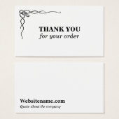 Merci Commandez Cartes de visite client Apprécier (Devant & derrière)