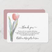Merci commémoratif de la tulipe d'aquarelle simple (Devant / Derrière)