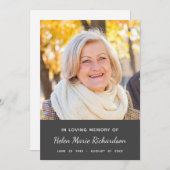 Merci commémoratif de sympathie de condoléance de (Devant / Derrière)