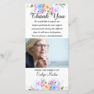 Merci commémoratif de sympathie de photo floral