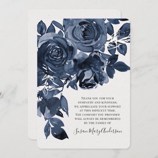 Merci commémoratif Rose bleu (Devant / Derrière)