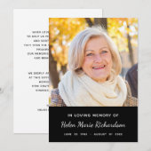 Merci commémoratif simple de sympathie de photo (Devant / Derrière)