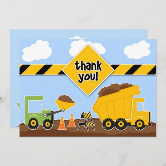 Merci Constructions Camions Carte à plat (Devant / Derrière)