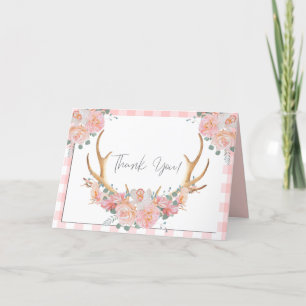 Merci Coral En vichy BOHO Floral Antlers