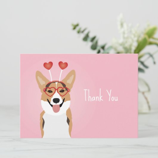 Merci Corgi Chien Valentin (Debout devant)