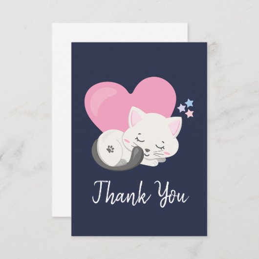 Merci couché blanc mignon (Devant / Derrière)