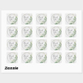 Merci Couronne de verdure gris clair Autocollant c (Feuille)