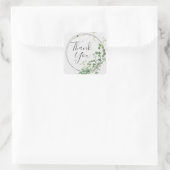 Merci Couronne de verdure gris clair Autocollant c (Sac)