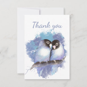 Merci Cute Aquarelle Lovebirds Jardin Oiseau