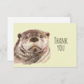 Merci Cute Aquarelle Otter Animal Art Nature (Devant / Derrière)