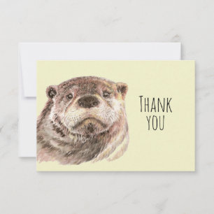 Merci Cute Aquarelle Otter Animal Art Nature