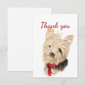 Merci Cute Aquarelle Yorkie Yorkshire Terrier (Devant / Derrière)