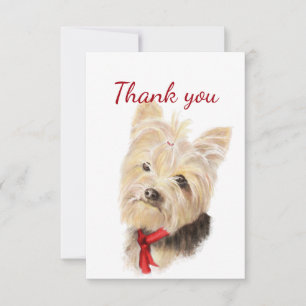 Merci Cute Aquarelle Yorkie Yorkshire Terrier