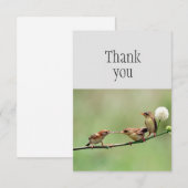 Merci Cute Bird Parent Bébés Oiseaux (Devant / Derrière)