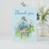 Merci Cute Cuddling Blue Parrot Birds (Debout devant)