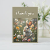 Merci Cute Lapin Lapin Oeufs de Pâques Fleurs (Debout devant)