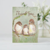 Merci Cute Little Bird Family Animal Art (Debout devant)