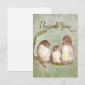 Merci Cute Little Bird Family Animal Art (Devant / Derrière)