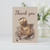 Merci Cute Otter & Empreintes Animaux Nature (Debout devant)