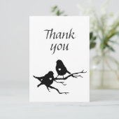 Merci Cute Petit Oiseau Silhouette en Branche (Debout devant)