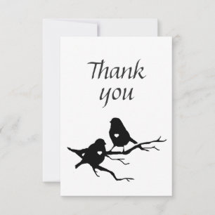 Merci Cute Petit Oiseau Silhouette en Branche