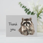 Merci Cute Raccoon souffler Baisers Humour animal (Debout devant)
