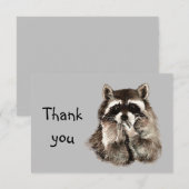 Merci Cute Raccoon souffler Baisers Humour animal (Devant / Derrière)