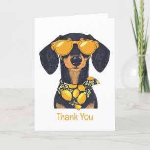 Merci Dachshund Chien Lunettes de soleil Citron