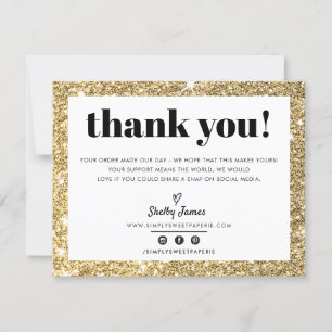 Merci d'affaires chic glam or parties scintillant