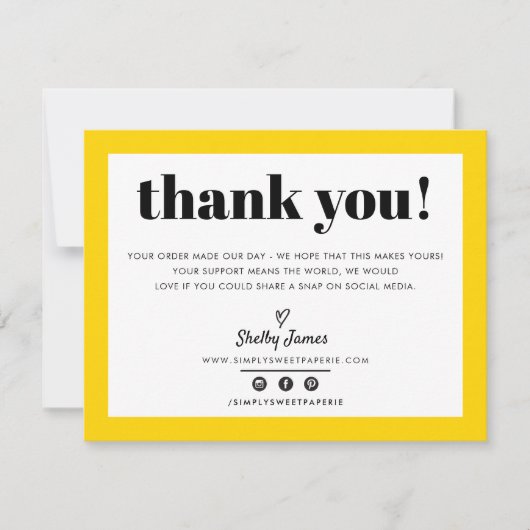 Merci d'affaires chic jaune moderne LOGO (Devant)