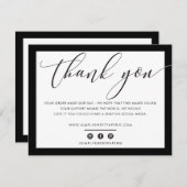 Merci d'affaires élégant sobre noir LOGO (Devant / Derrière)