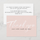 MERCI D'AFFAIRES encre moderne ordre insérer rose (Devant / Derrière)