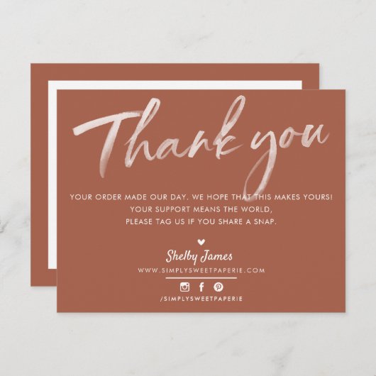 Merci d'affaires moderne argile brun blanc (Devant / Derrière)