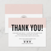 Merci d'affaires moderne audacieux rose pâle LOGO (Devant / Derrière)