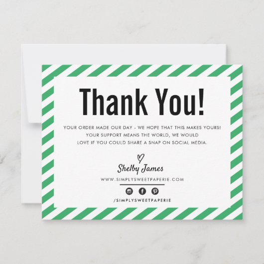 Merci d'affaires moderne minimaliste vert LOGO (Devant)