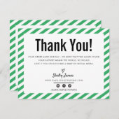 Merci d'affaires moderne minimaliste vert LOGO (Devant / Derrière)