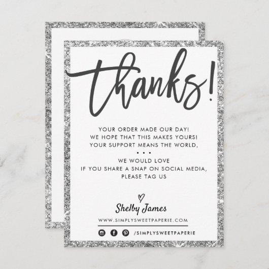 Merci d'affaires moderne noir argent parties scint (Devant / Derrière)