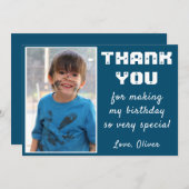 Merci d'anniversaire bleu simple (Devant / Derrière)