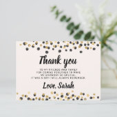 Merci d'anniversaire de Confetti en or noir blanc (Debout devant)