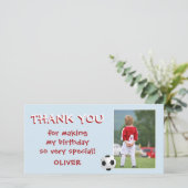 Merci d'anniversaire de football Carte photo (Debout devant)