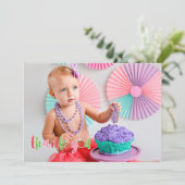 Merci d'anniversaire de fraise Carte photo (Debout devant)