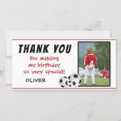 Merci d'anniversaire de la balle de football Carte (Devant)