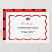 Merci d'anniversaire de Little Ladybug (Devant / Derrière)