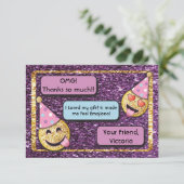 Merci d'anniversaire Emoji SMS téléphone (Debout devant)