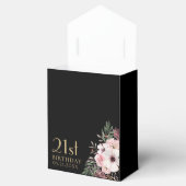 Merci d'anniversaire Fleurs roses Ballotins noirs (Ouvert)