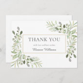 Merci d'anniversaire moderne Verdure Aquarelle (Devant / Derrière)