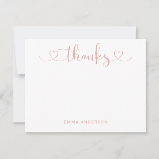 Merci dans Rose moderne Gold Heart Script personna (Devant)