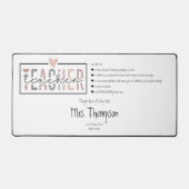 Merci d'appréciation des enseignants à la mode Ret (Recto)