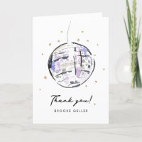 Merci d'aquarelle à bille disco étoilée