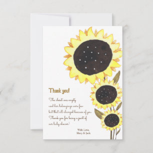 Merci d'aquarelle Baby shower de tournesol